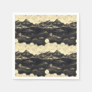 Vintage-Bergwolkenlandschaft (5) Serviette