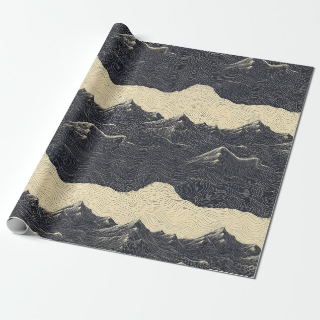 Vintage Bergwolkenlandschaft (6) Geschenkpapier (Ungerollt)