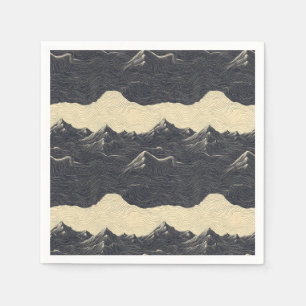 Vintage-Bergwolkenlandschaft (6) Serviette