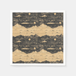 Vintage-Bergwolkenlandschaft (7) Serviette