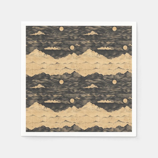 Vintage-Bergwolkenlandschaft (7) Serviette (Vorderseite)