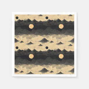 Vintage Bergwolkenlandschaft (8) Serviette