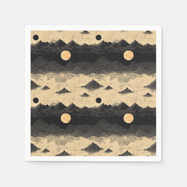 Vintage Bergwolkenlandschaft (8) Serviette (Vorderseite)