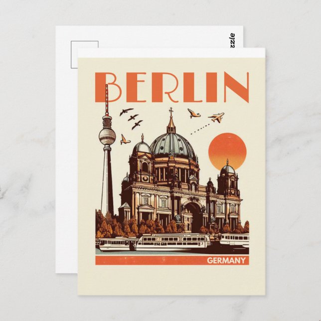 Vintage Berlin Kathedrale - Kollegialkirche Postkarte (Vorne/Hinten)