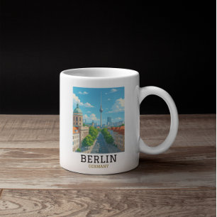 Vintage-Berliner Skyline-Fernsehturm-Skyline-Blick Kaffeetasse