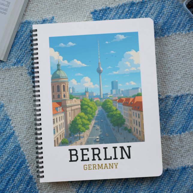 Vintage-Berliner Skyline-Fernsehturm-Skyline-Blick Notizblock (Vintage Berlin Skyline TV Tower Skyline View Notebook)