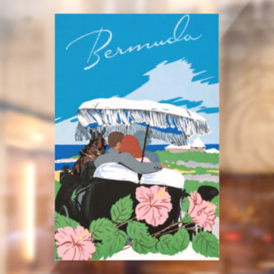 Vintage-Bermuda-Reiseposter Adolph Treidler Kunst Fensteraufkleber