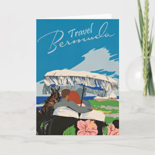 Vintage Bermuda Travel Art Collection Karte