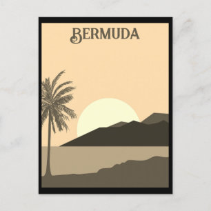 Vintage Bermuda Tropischer Strand Ozean Reise Postkarte