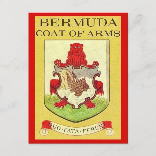 Vintage-Bermuda-Wappen-Postkarte Postkarte (Vorderseite)