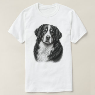 Vintage Berner Sennenhund Sanftes Porträt Design T-Shirt