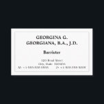 Vintage, Berufliche Anwaltskarte Visitenkarte<br><div class="desc">Dieses altmodische Visitenkartendesign beinhaltet einen Vor- und Nachnamen,  einen Job-Rollentitel und Kontaktdaten,  die individuell angepasst werden können. Es hat auch einen Single-Grenze. Visitenkarten wie diese können von beruflichen wie Rechtsanwälten,  Anwälten oder Anwälten verwendet werden.</div>