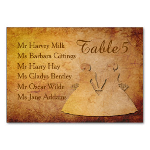 Vintage Beschaffenheits-lesbische Tischnummer