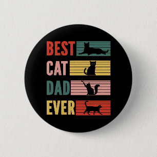 Vintage Best Cat Dad Ever Cat Daddy Geschenk Button