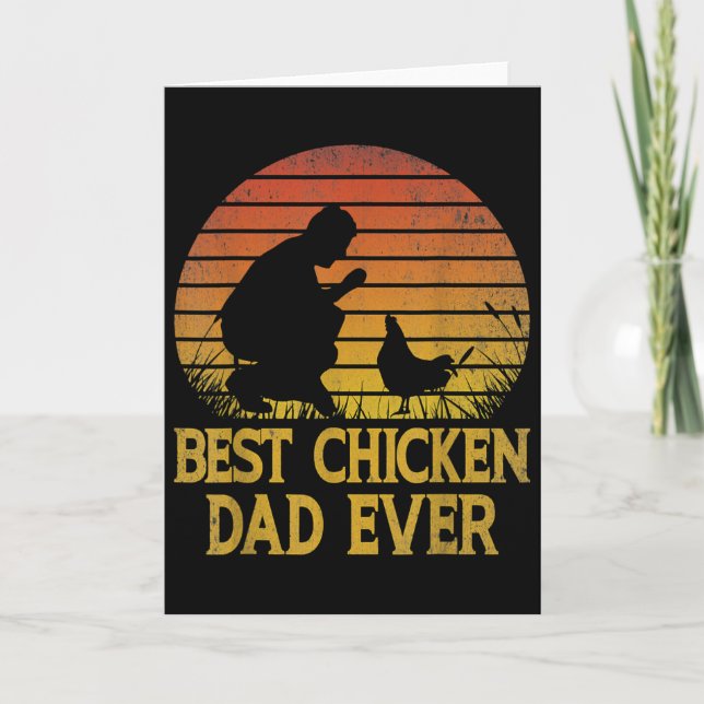 Vintage Best Chicken Dad Ever Chicken Daddy  Karte (Vorderseite)