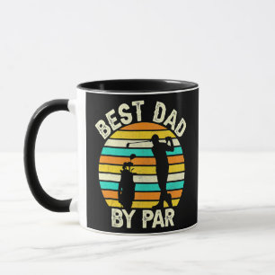 Vintage Best Dad By Par Vatertags-Golfgeschenk Tasse