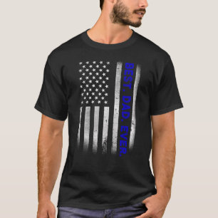 Vintage Best Dad Ever Amerikanische Flagge Abgenut T-Shirt