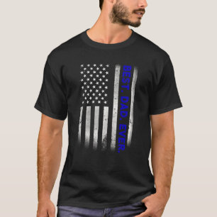 Vintage Best Dad Ever Amerikanische Flagge Distres T-Shirt