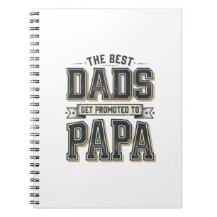 Vintage Best Dads zum Papa Shirt Design befördert_ Notizblock