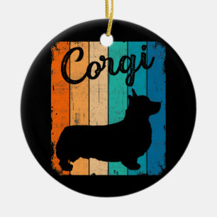 Vintage Best Dog Dad Ever Lustiger Corgi Hund Keramik Ornament