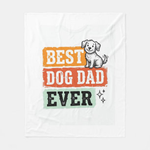 Vintage Best Dog Dad Ever Süße Hund Shirt Design_1 Fleecedecke