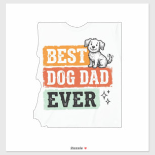 Vintage Best Dog Dad Ever Süßes Hund-Shirt Design_ Aufkleber