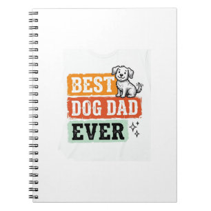Vintage Best Dog Dad Ever Süßes Hund-Shirt Design_ Notizblock