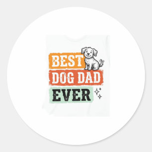 Vintage Best Dog Dad Ever Süßes Hund-Shirt Design_ Runder Aufkleber