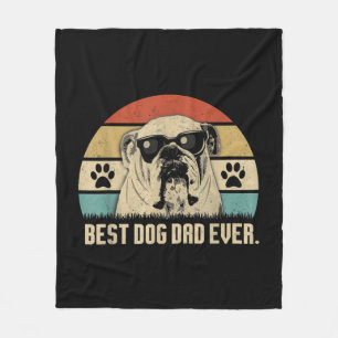 Vintage Best English Bulldog DAD Ever Shirt Vater Fleecedecke