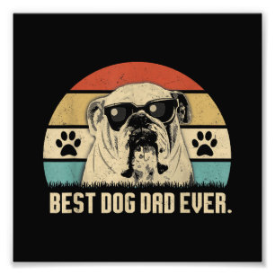 Vintage Best English Bulldog DAD Ever Shirt Vater Fotodruck
