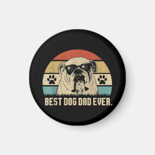 Vintage Best English Bulldog DAD Ever Shirt Vater Magnet