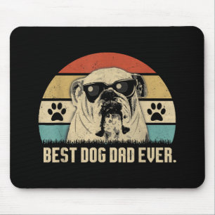 Vintage Best English Bulldog DAD Ever Shirt Vater Mousepad