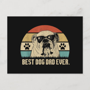 Vintage Best English Bulldog DAD Ever Shirt Vater Postkarte