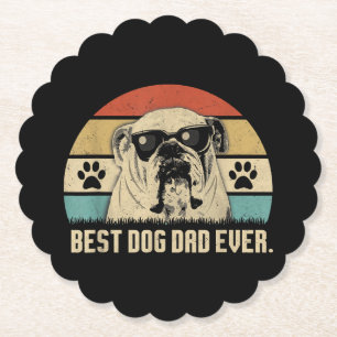 Vintage Best English Bulldog DAD Ever Shirt Vater Untersetzer