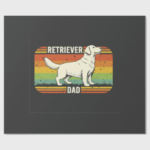 Vintage Best Golden Retriever Vater Hund Papa Geschenkpapier