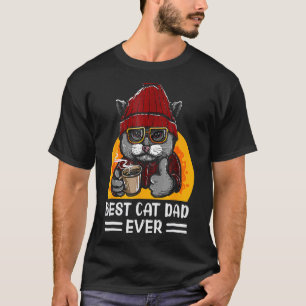 Vintage Best Katzenvater Vater Ever Katze Daddy V T-Shirt