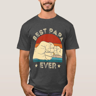 Vintage Best Papa Ever Fist Bump Funny Grandpa T-Shirt