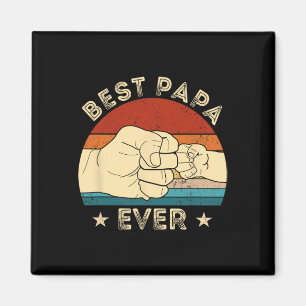 Vintage Best Papa Ever Fist Bump Lustiger Opa Fett Magnet
