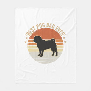 Vintage Best Pug Dad Ever Hundeliebhaber Shirt Des Fleecedecke