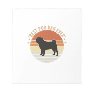 Vintage Best Pug Dad Ever Hundeliebhaber-Shirt Des Notizblock