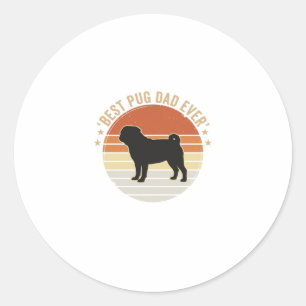 Vintage Best Pug Dad Ever Hundeliebhaber-Shirt Des Runder Aufkleber