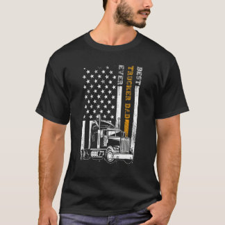 Vintage Best Trucker Dad Ever Amerikanische Flagge T-Shirt