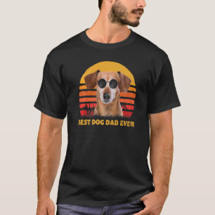 Vintage beste Dackel Hund Vater je Welpenvater T-Shirt