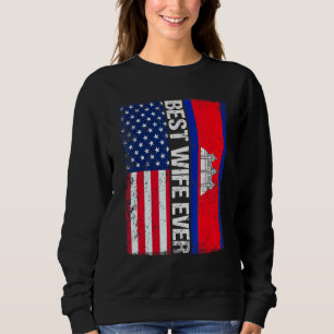 Vintage beste Ehefrau je Retro American Cambodia F Sweatshirt