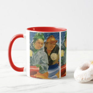 Vintage beste Freunde! Elegante und stilvolle Frau Tasse