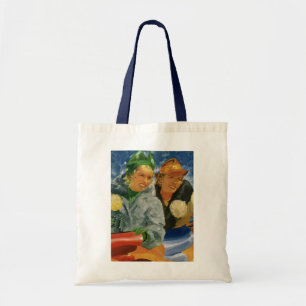 Vintage beste Freunde! Elegante und stilvolle Frau Tragetasche