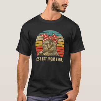 Vintage Beste Katze Mama je Niedlich Muttertagsges T-Shirt