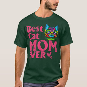 Vintage Beste Katze Mutter je geschnitten farbige T-Shirt