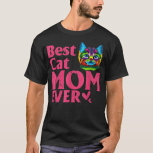Vintage Beste Katze Mutter je geschnitten farbige  T-Shirt