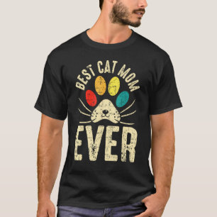 Vintage Beste Katzenmutter Ever Mutters Tag Katz T-Shirt